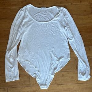 Mangopop White Scoop Neck Top SIZE: XL